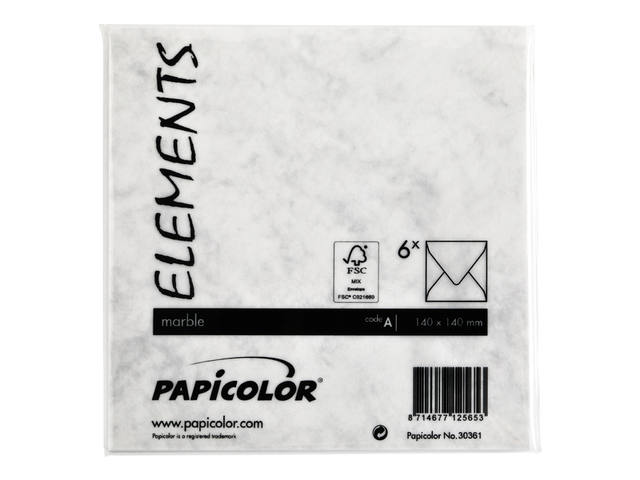 Envelop Papicolor 140x140mm marble grijs