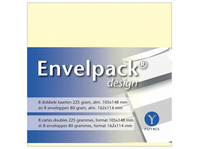 Dubbele kaart Papyrus Envelpack C6 114x162mm ivoor