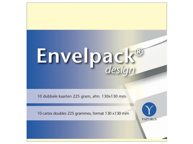 Dubbele kaart Papyrus Envelpack 130x130mm ivoor