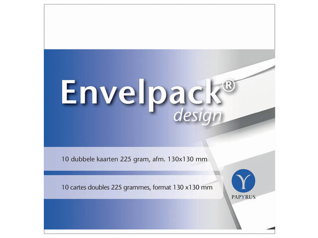 Dubbele kaart Papyrus Envelpack 130x130mm wit