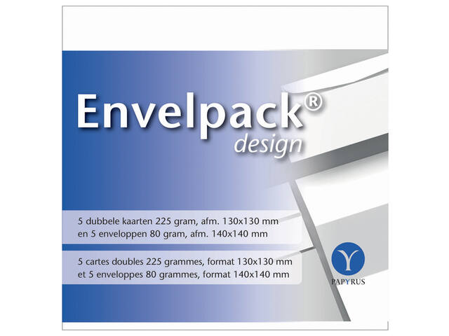 Dubbele kaart Papyrus Envelpack 140x140mm wit