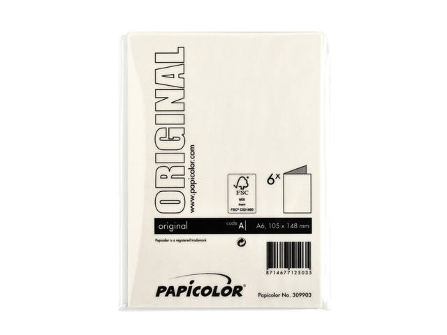 Correspondentiekaart Papi dubbel A6 anjerwit