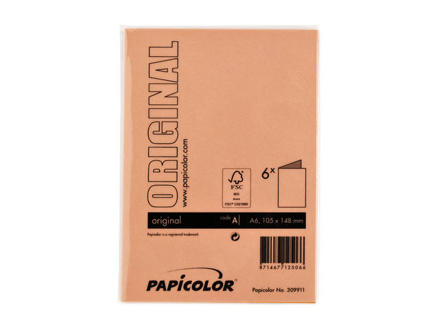 Correspondentiekaart Papi dubbel A6 oranje