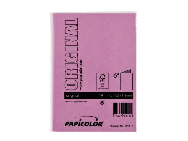 Correspondentiekaart Papi dubbel A6 felroze