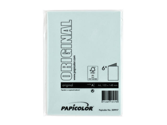Correspondentiekaart Papi dubbel A6 zeegroen
