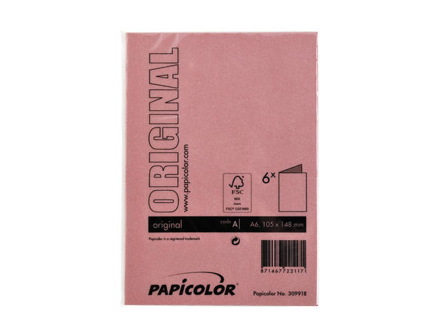 Correspondentiekaart Papi dubbel A6 rood