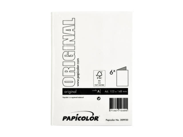 Correspondentiekaart Papi dubbel A6 hagelwit