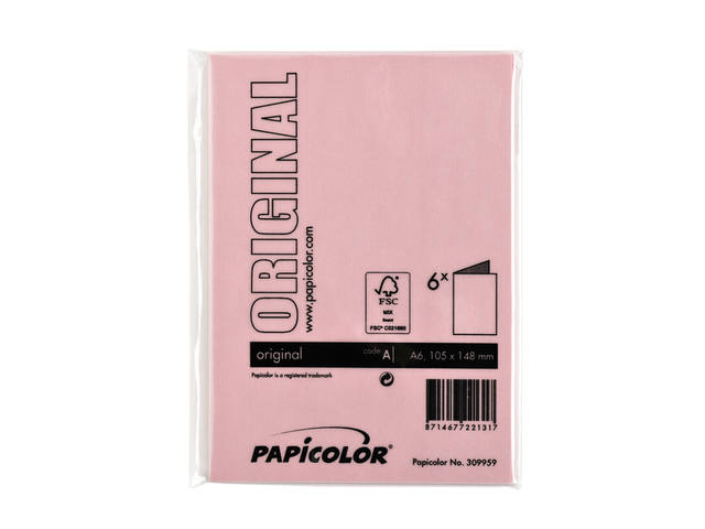 Correspondentiekaart Papi dubbel A6 babyroze