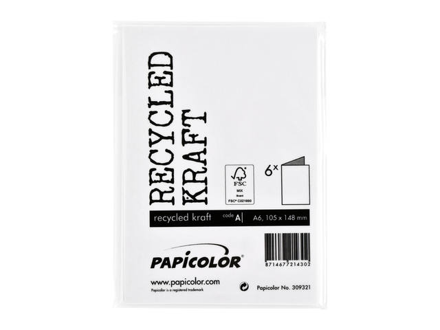 Correspondentiekaart Papi dubbel A6 kraft wit