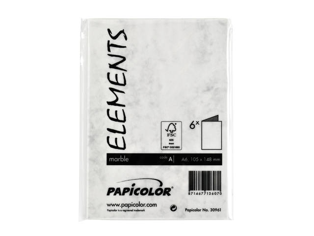 Correspondentiekaart Papi dubbel A6 marmer grijs