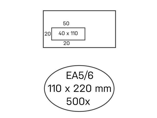 Envelop Hermes ea5/6 vl v23 4x11 80gr zk wit