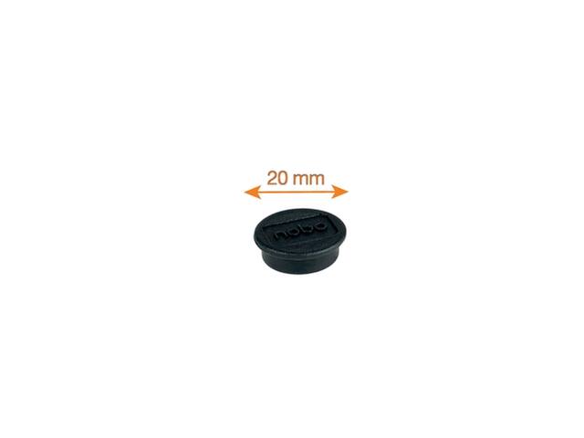 Magneet Nobo 20mm zwart 8 stuks