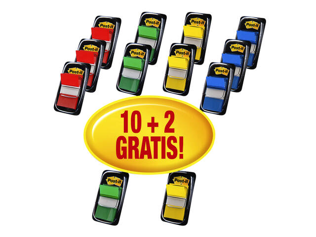 Indextabs Post-it 680 25.4x43.2mm 10+2 ass