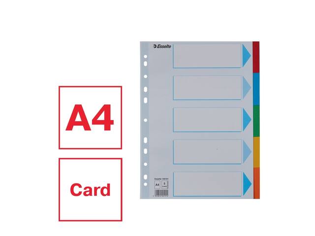 Tabbladen Esselte Stand A4 5dlg karton 11r ass