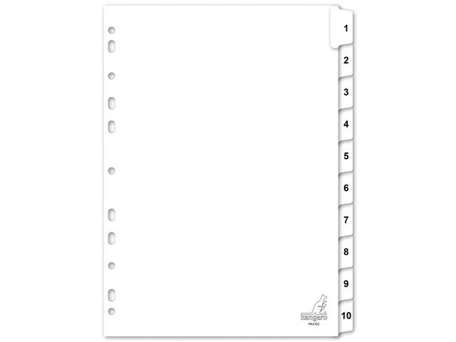 Tabblad Kangaro 4r PK410C nr 1 10 wit karton