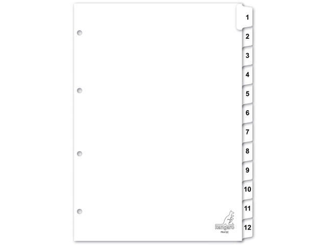 Tabblad Kangaro 4r PK412C nr 1 12 wit karton