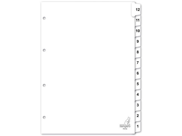 Tabblad Kangaro 4r PK412C nr 1 12 wit karton