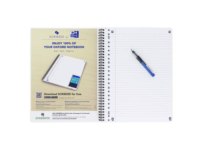 Collegeblk Oxf School A4+ ln 23gaats 160pag zwart