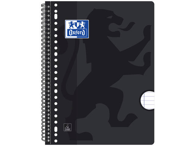 Collegeblk Oxf A4+ lijn 4gaats 180pag 80gr zwart