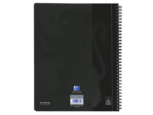 Collegeblk Oxf A4+ lijn 4gaats 180pag 80gr zwart