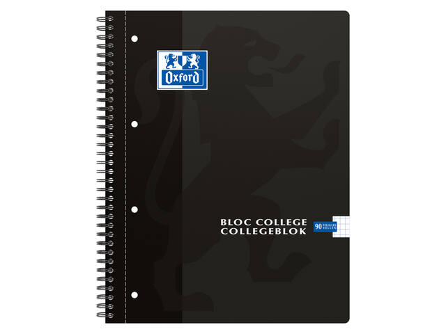 Collegeblk Oxf A4+ rt 5mm 4gaats 180pag 80gr zwart