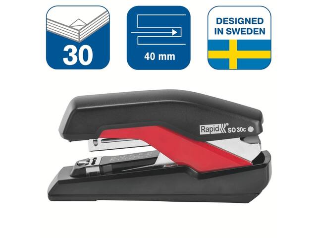 Nietmachine Rapid SO30C half strip 30SH zwart/rood