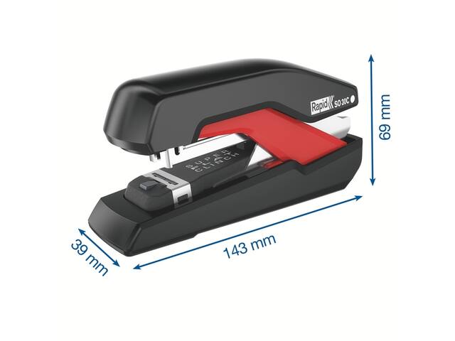 Nietmachine Rapid SO30C half strip 30SH zwart/rood