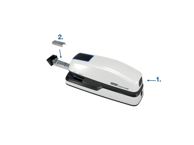 Nietmachine elektr Rapid Optima grip wit zwart