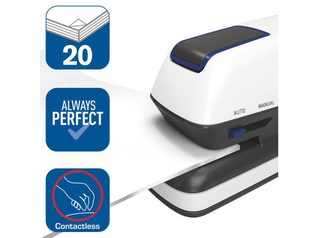 Nietmachine elektr Rapid Optima grip wit zwart