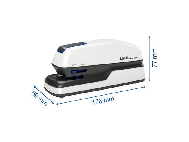 Nietmachine elektr Rapid Optima grip wit zwart