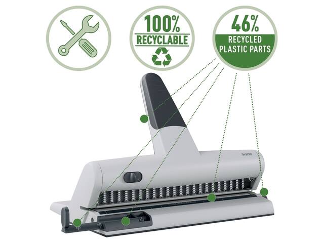 Perforator Leitz 5115 heavy duty 23 gaats zilver
