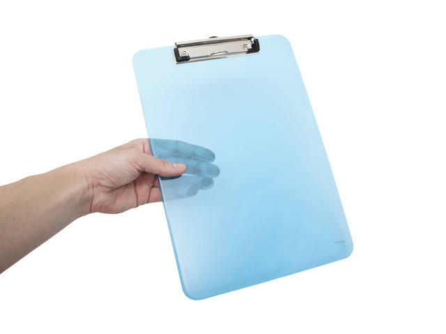 Klembord MAUL A4 staand transparant PS neon blauw