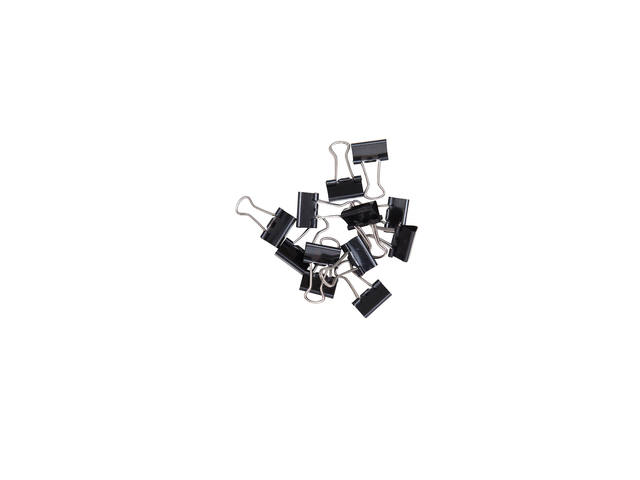 Papierklem MAUL 213 foldback 16mm zwart 12 stuks