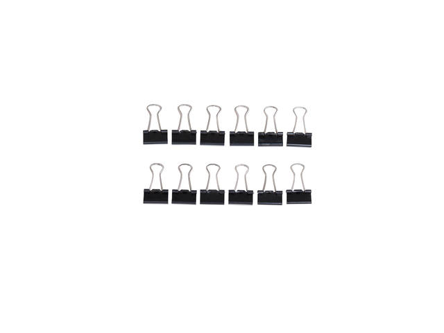 Papierklem MAUL 213 foldback 16mm zwart 12 stuks