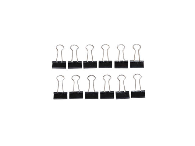 Papierklem MAUL 213 foldback 19mm zwart 12 stuks