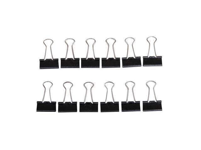 Papierklem MAUL 213 Foldback 25mm zwart 12 stuks