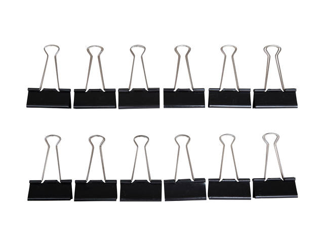 Papierklem MAUL 213 foldback 50mm zwart 12 stuks