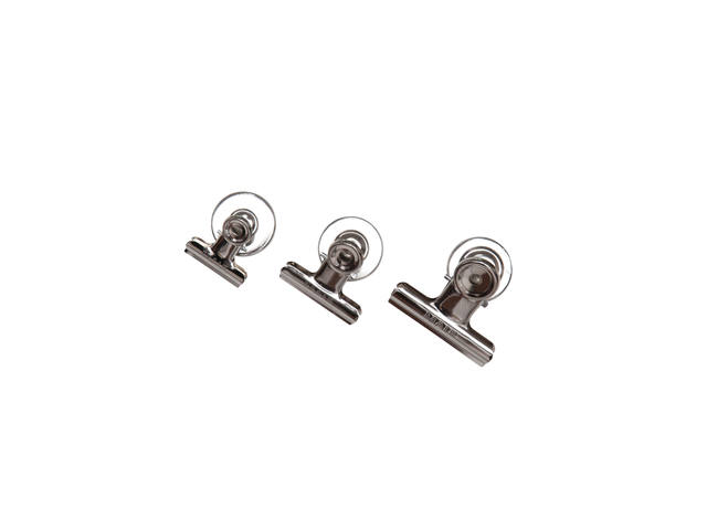 Papierklem MAUL Bulldog magneet 30mm zilver 2st