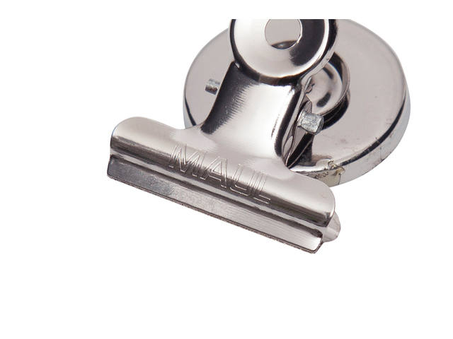 Papierklem MAUL Bulldog magneet 30mm zilver 2st