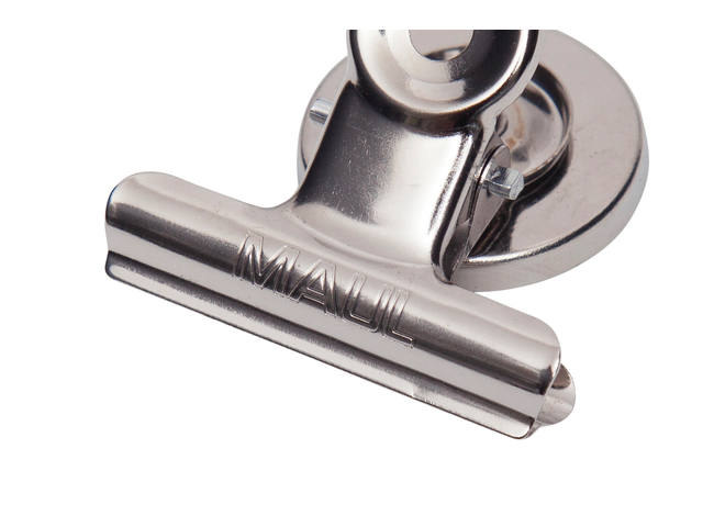 Papierklem MAUL Bulldog magneet 40mm zilver 2st