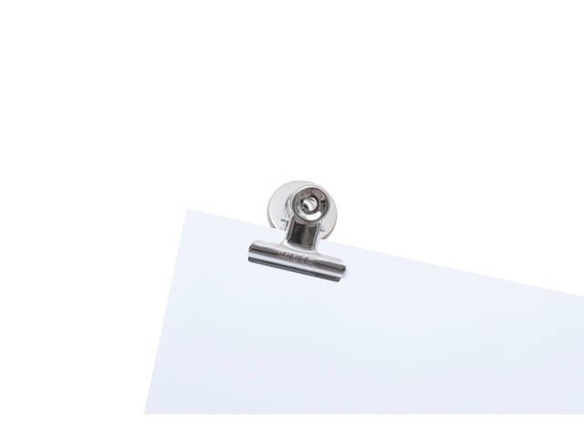 Papierklem MAUL Bulldog magneet 40mm zilver 2st