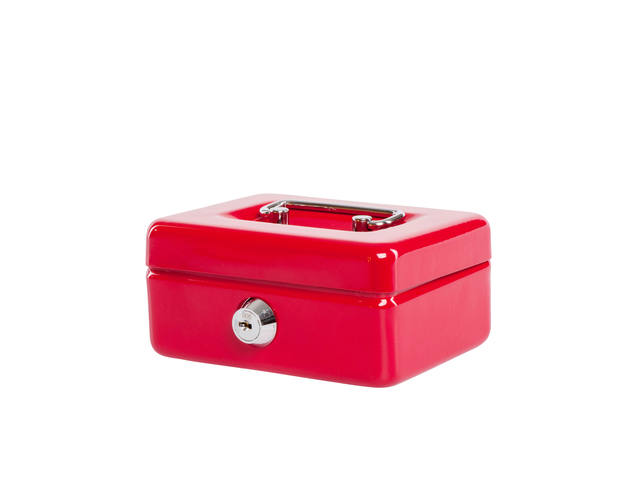 Geldkist MAUL muntgleuf slot 125x95x60mm rood