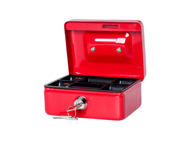 Geldkist MAUL muntgleuf slot 125x95x60mm rood