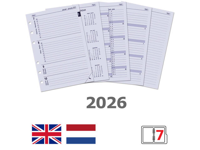 Agendavulling 2027 Kalpa A5 7dagen/2pagina s