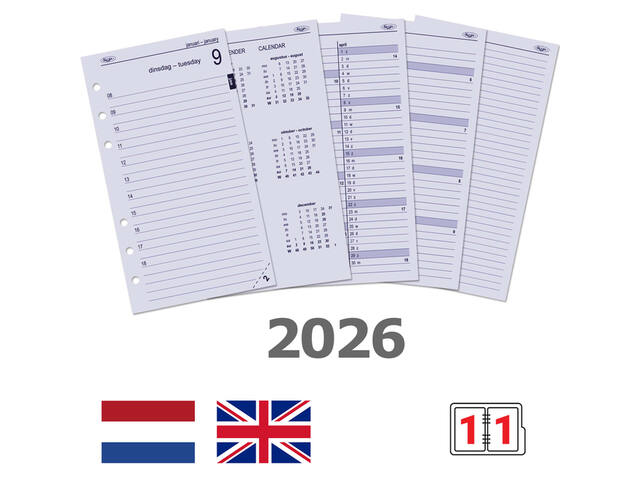 Agendavulling 2027 Kalpa Personal 1dag/1pagina