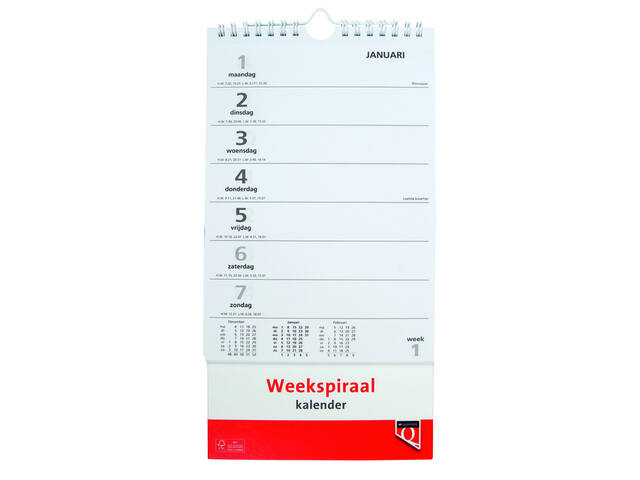 Weekspiraalkalender 2027 Quantore