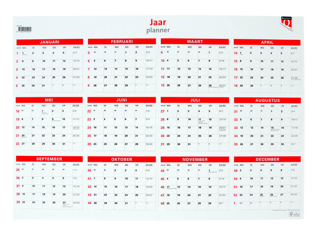Jaarplankalender 2027 Quantore 48x68cm