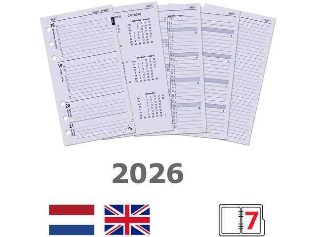 Agendavulling 2027 Kalpa Personal 7dagen/2pagina s