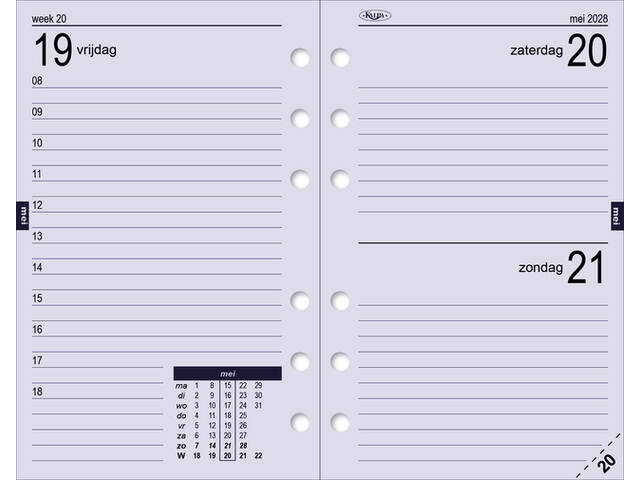 Agendavulling 2027 Kalpa Senior 1dag/1pagina