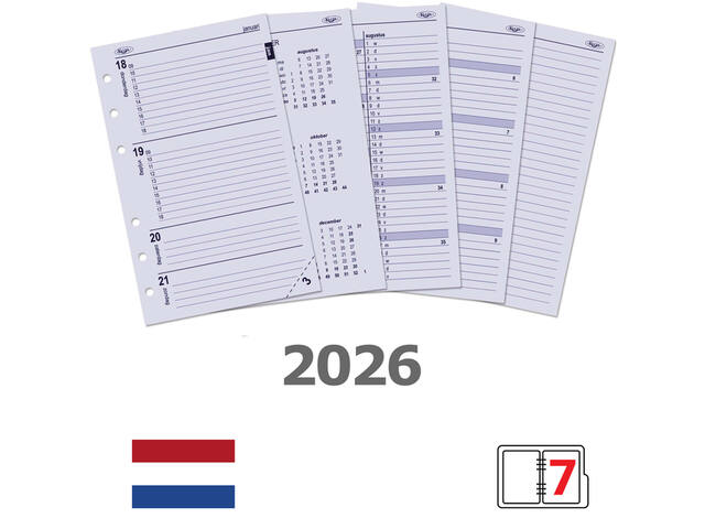 Agendavulling 2027 Kalpa Senior 7dagen/2pagina s